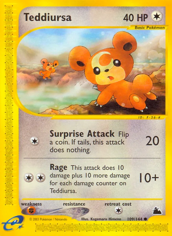 Teddiursa #109 Skyridge Pokemon card