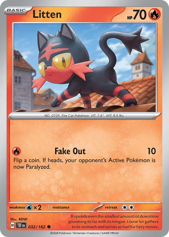 Litten #32 Temporal Forces Pokemon card