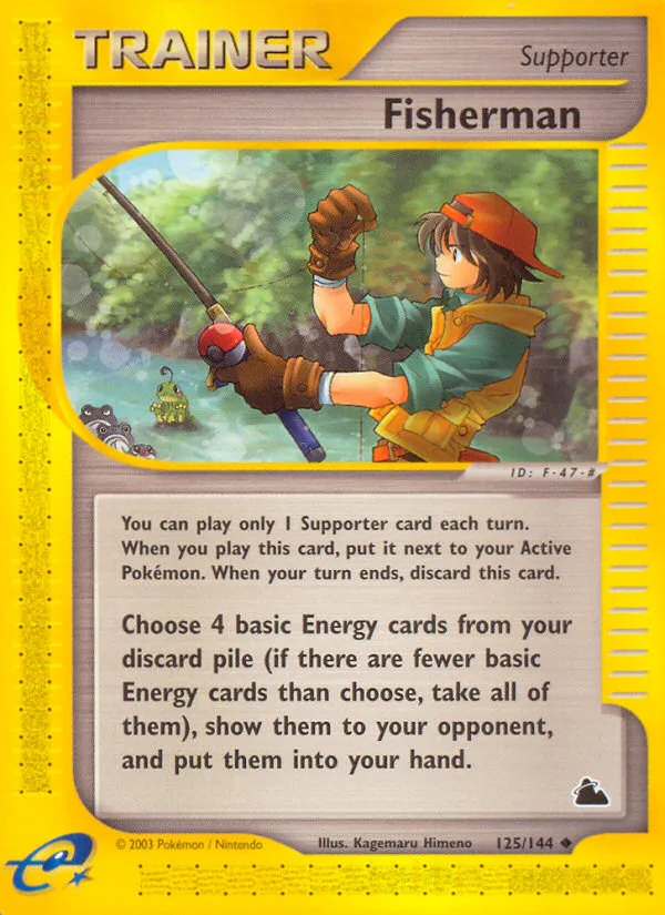 Fisherman #125 Skyridge Pokemon card