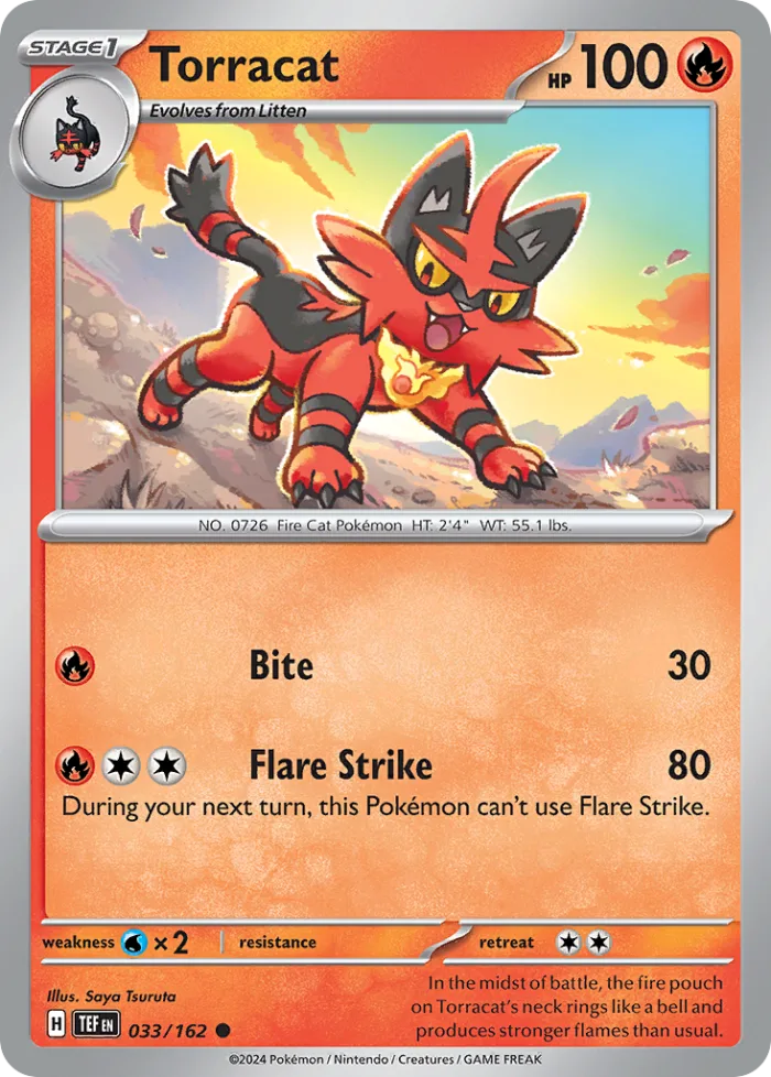 Torracat #33 Temporal Forces Pokemon card