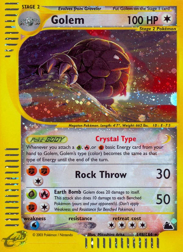 Golem #148 Skyridge Pokemon card
