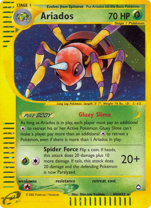 Ariados #H3 Aquapolis Pokemon card