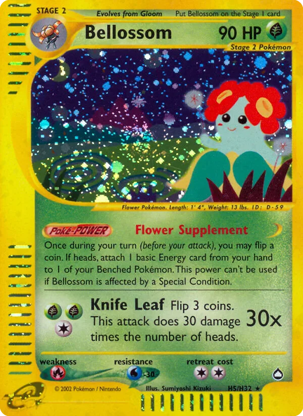 Bellossom #H5 Aquapolis Pokemon card