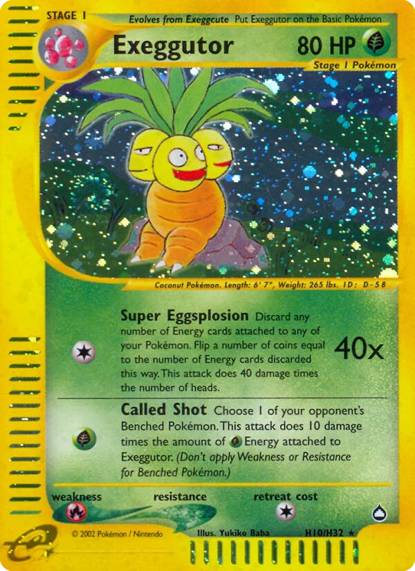 Exeggutor #H10 Aquapolis Pokemon card