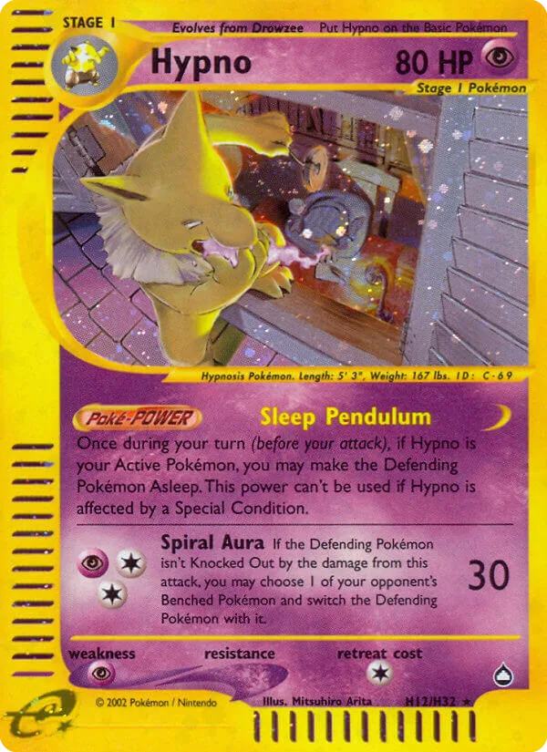 Hypno #H12 Aquapolis Pokemon card