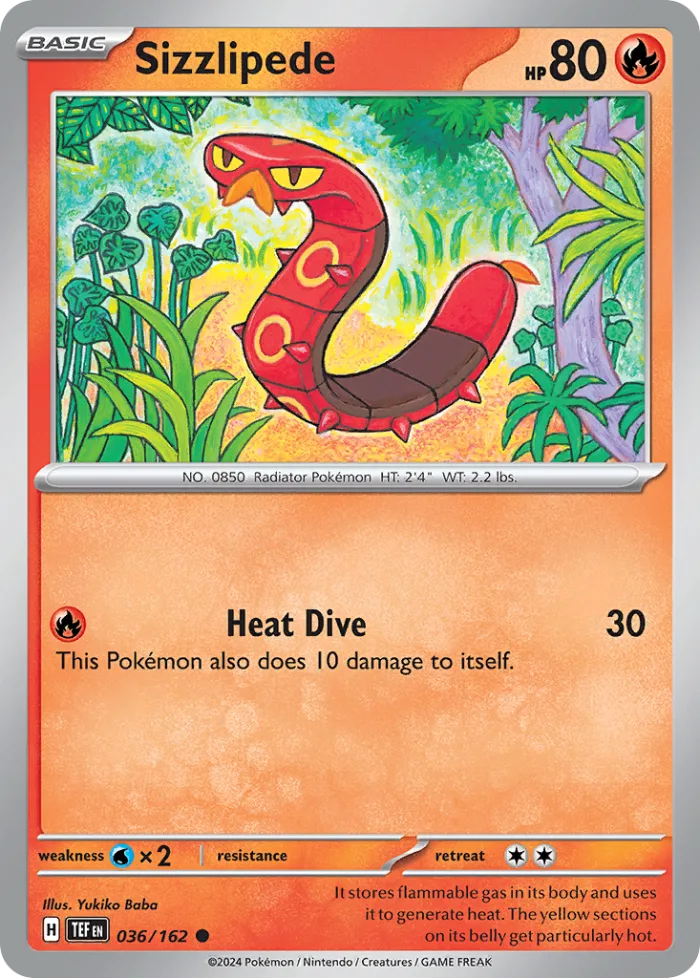 Sizzlipede #36 Temporal Forces Pokemon card