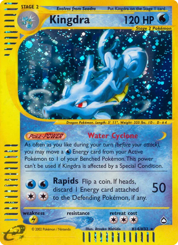 Kingdra #H14 Aquapolis Pokemon card