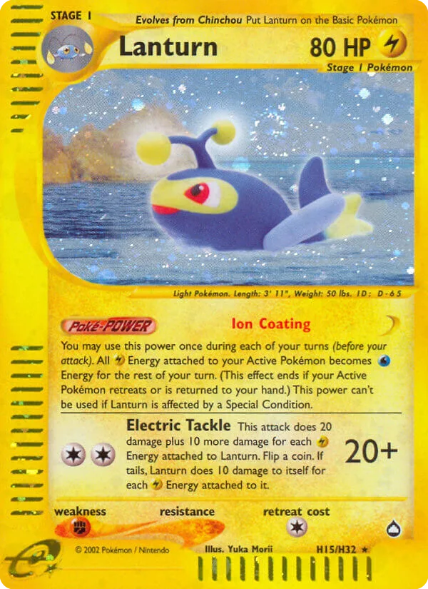 Lanturn #H15 Aquapolis Pokemon card