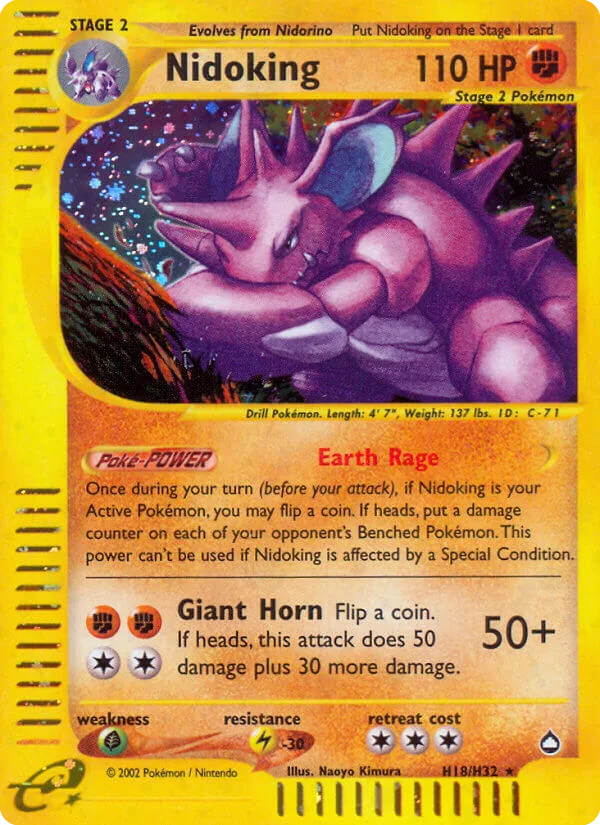 Nidoking #H18 Aquapolis Pokemon card