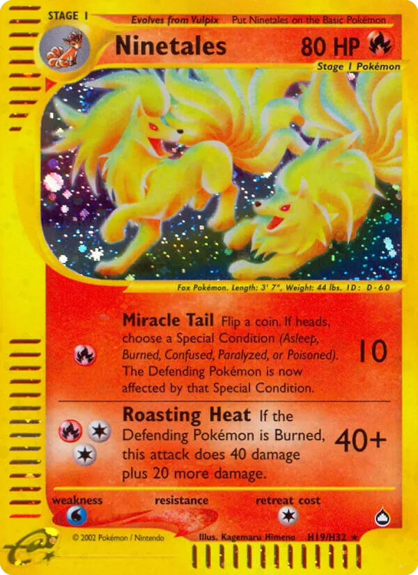 Ninetales #H19 Aquapolis Pokemon card