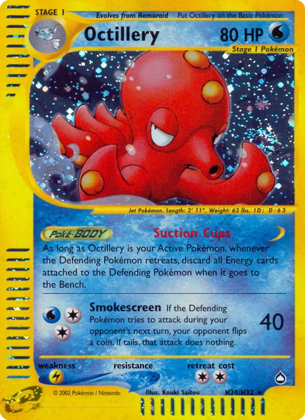 Octillery #H20 Aquapolis Pokemon card