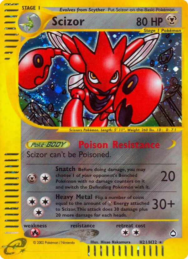 Scizor #H21 Aquapolis Pokemon card