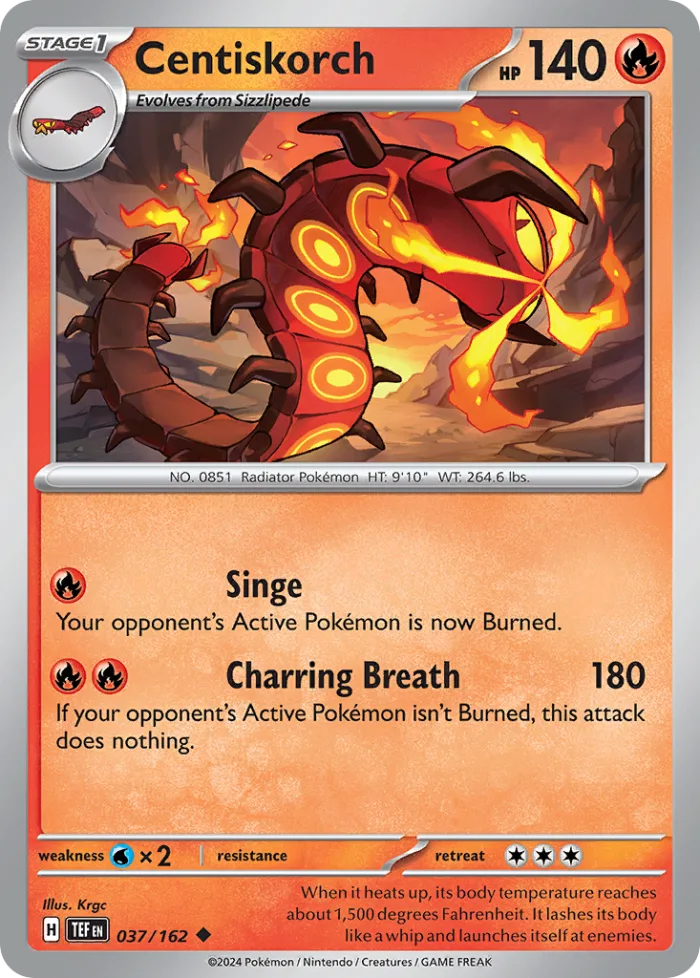 Centiskorch #37 Temporal Forces Pokemon card