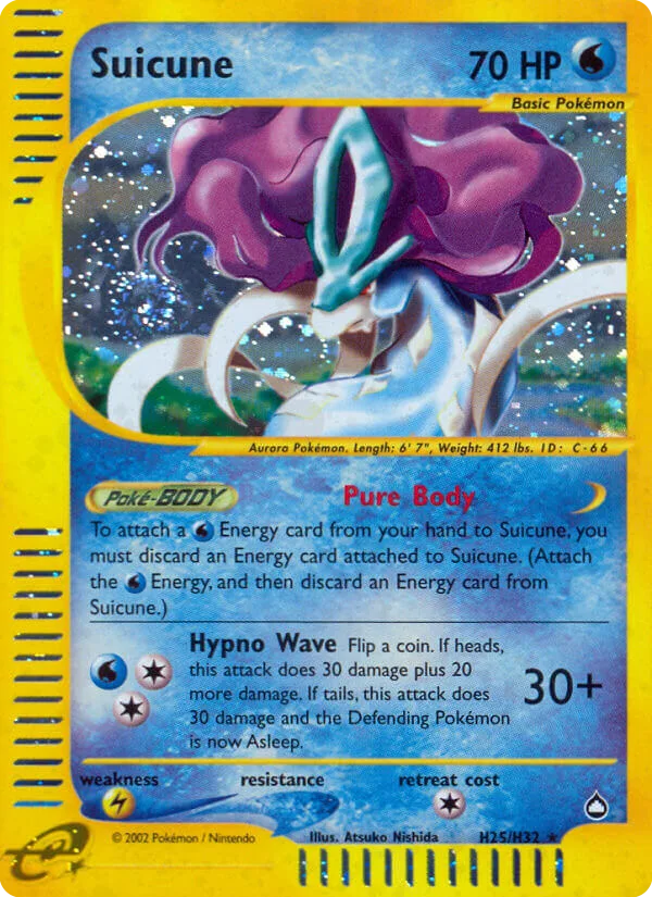 Suicune #H25 Aquapolis Pokemon card