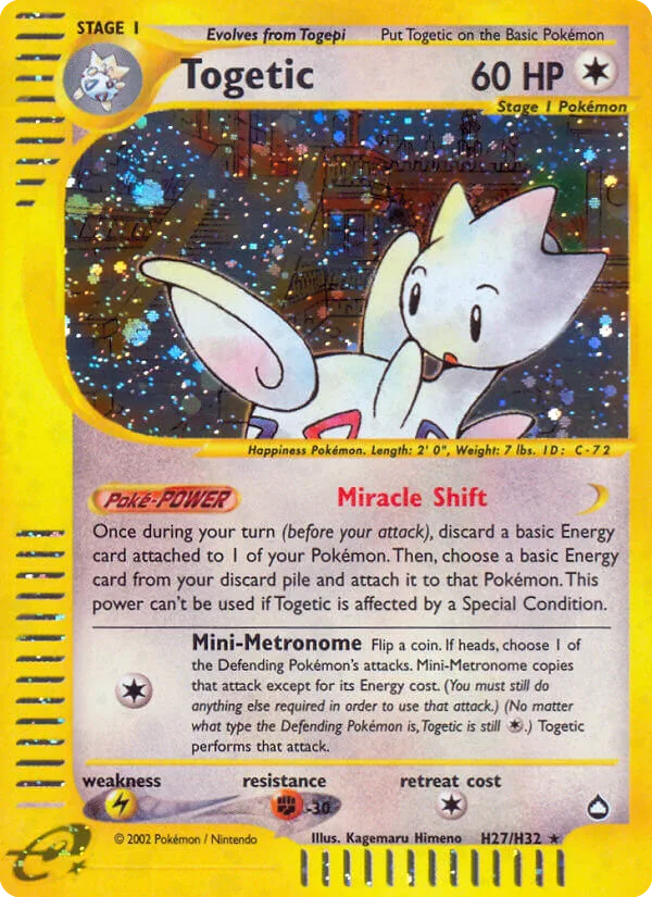 Togetic #H27 Aquapolis Pokemon card