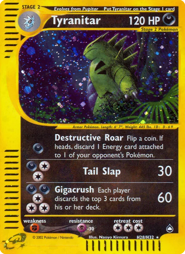 Tyranitar #H28 Aquapolis Pokemon card