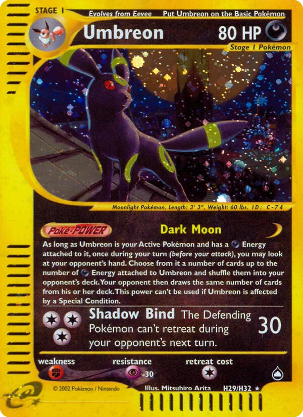 Umbreon #H29 Aquapolis Pokemon card