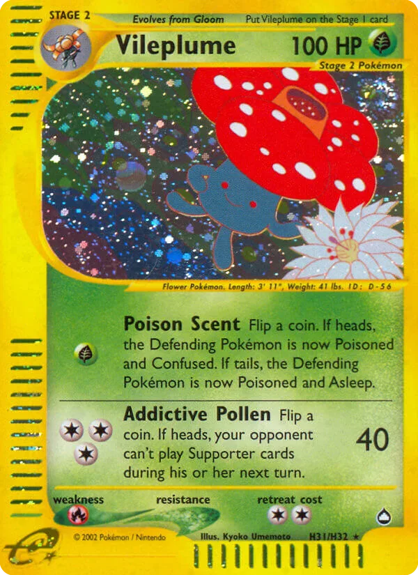 Vileplume #H31 Aquapolis Pokemon card