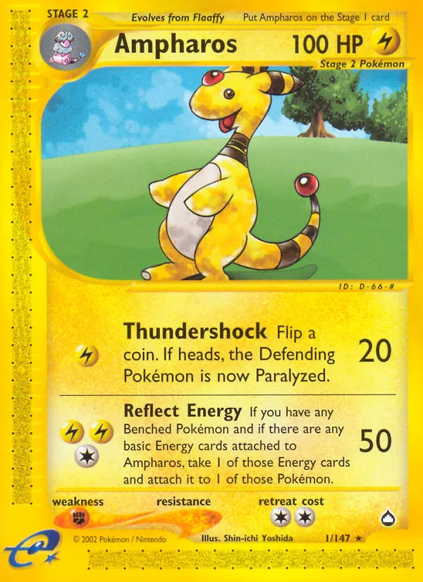 Ampharos #1 Aquapolis Pokemon card