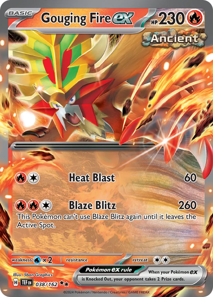 Gouging Fire ex #38 Temporal Forces Pokemon card