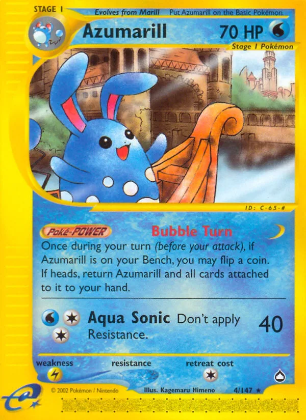 Azumarill #4 Aquapolis Pokemon card
