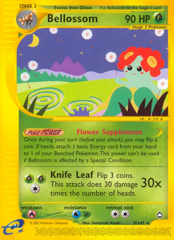 Bellossom #5 Aquapolis Pokemon card