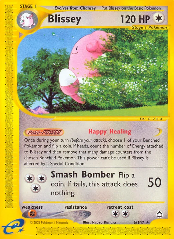 Blissey #6 Aquapolis Pokemon card
