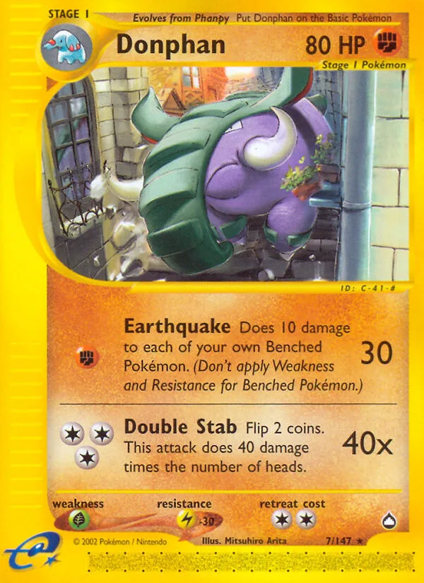Donphan #7 Aquapolis Pokemon card