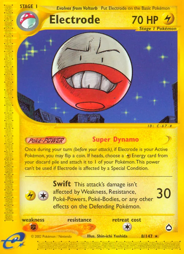Electrode #8 Aquapolis Pokemon card