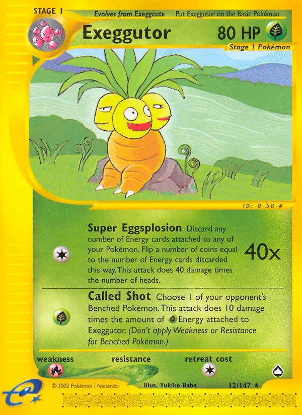 Exeggutor #12 Aquapolis Pokemon card