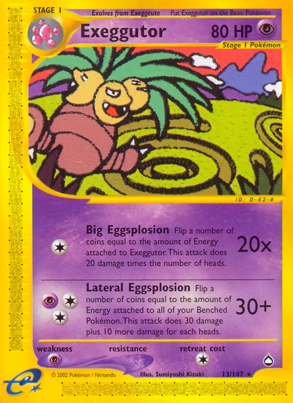 Exeggutor #13 Aquapolis Pokemon card
