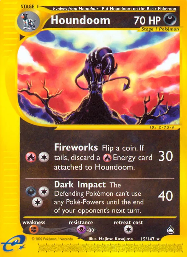 Houndoom #15 Aquapolis Pokemon card