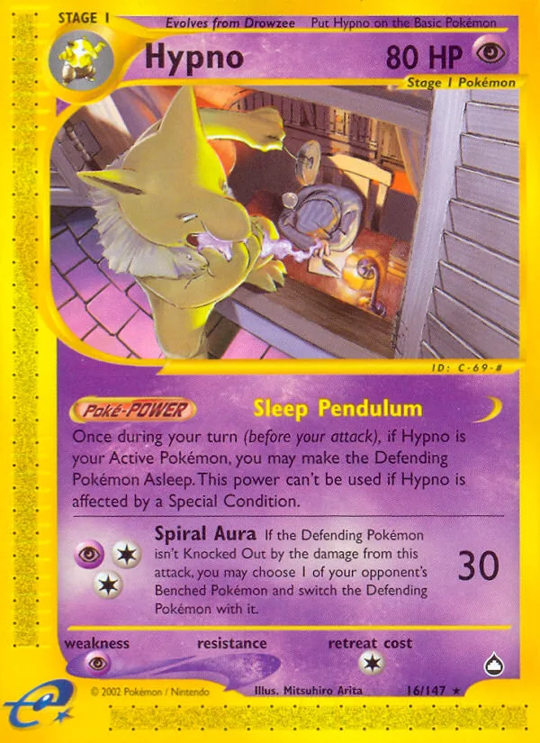 Hypno #16 Aquapolis Pokemon card