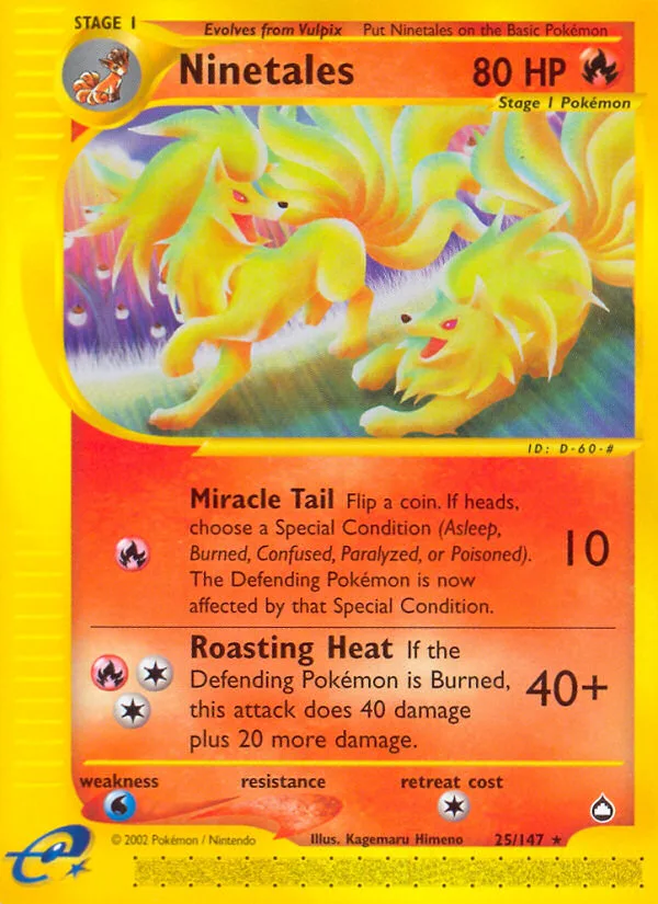 Ninetales #25 Aquapolis Pokemon card
