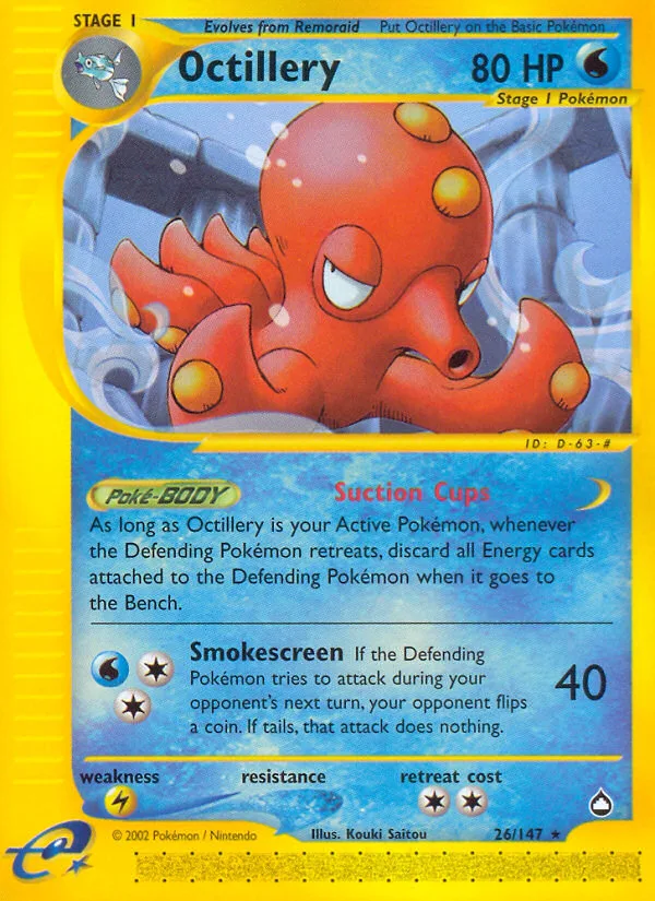 Octillery #26 Aquapolis Pokemon card