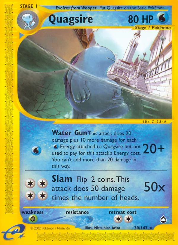 Quagsire #30 Aquapolis Pokemon card