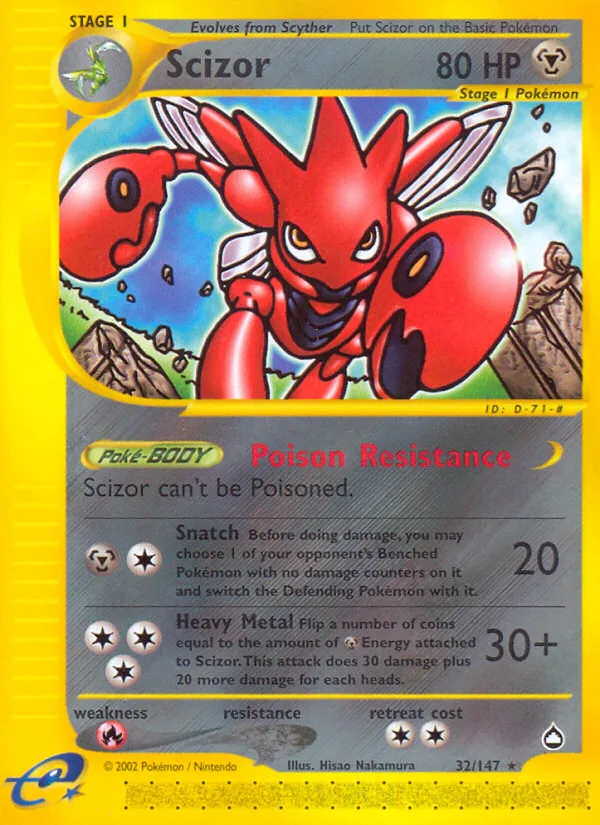 Scizor #32 Aquapolis Pokemon card