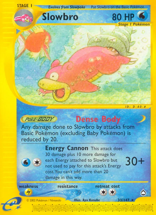Slowbro #33 Aquapolis Pokemon card