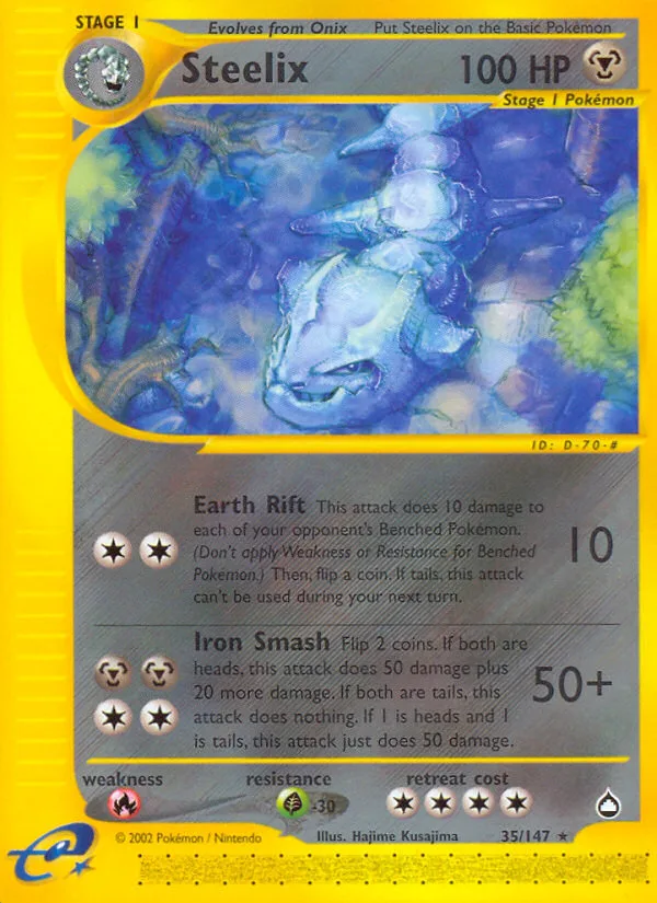 Steelix #35 Aquapolis Pokemon card