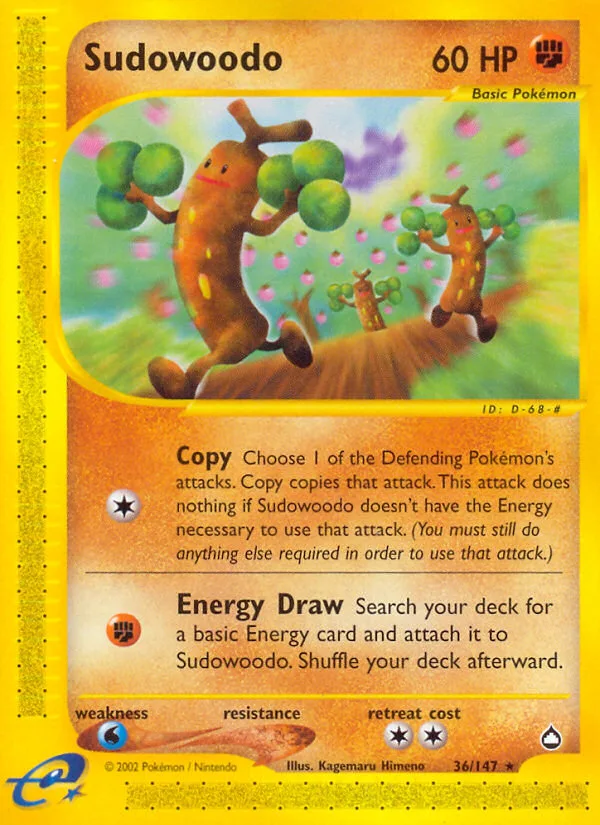 Sudowoodo #36 Aquapolis Pokemon card