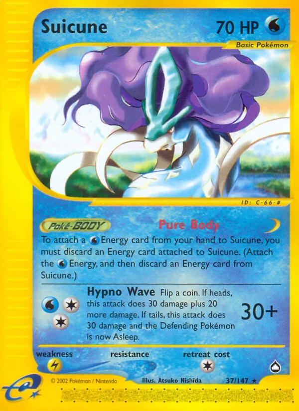 Suicune #37 Aquapolis Pokemon card