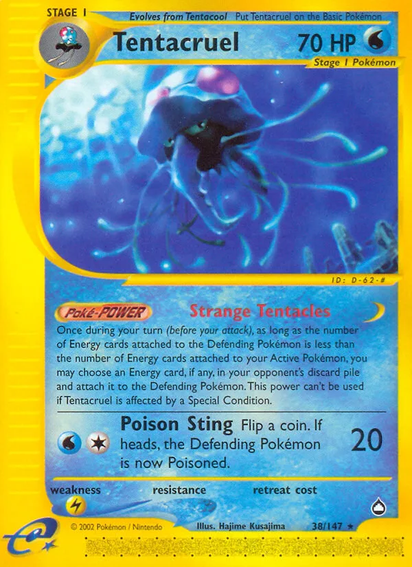 Tentacruel #38 Aquapolis Pokemon card