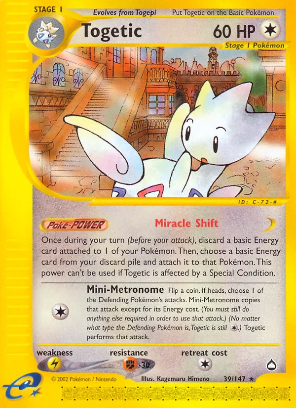 Togetic #39 Aquapolis Pokemon card