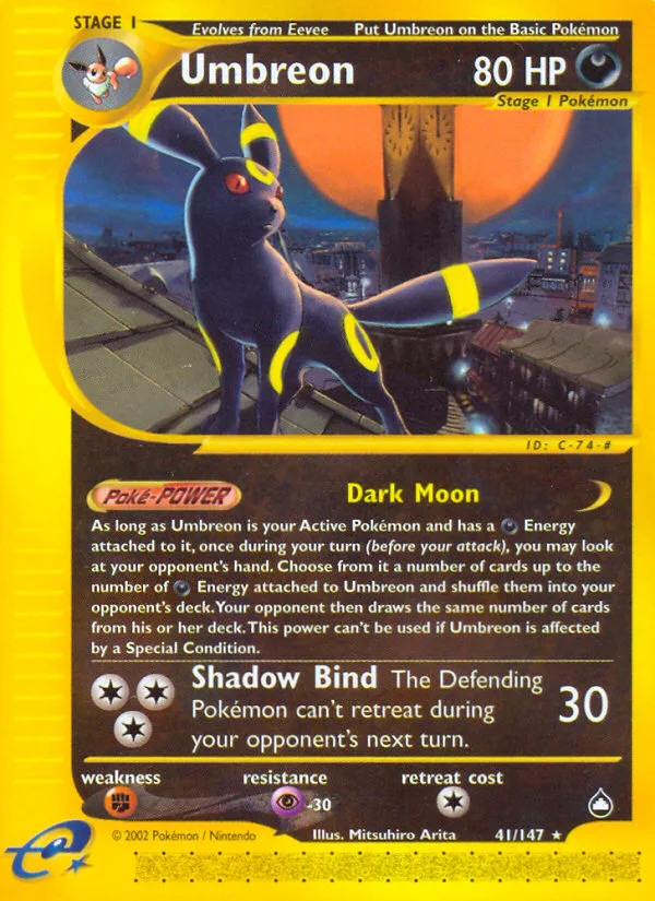 Umbreon #41 Aquapolis Pokemon card