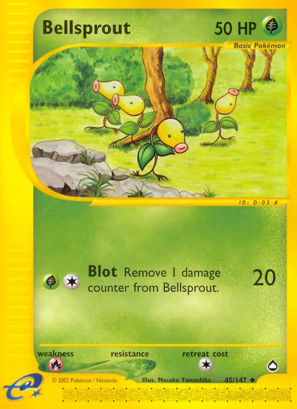 Bellsprout #45 Aquapolis Pokemon card