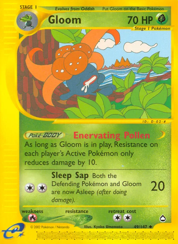 Gloom #49 Aquapolis Pokemon card