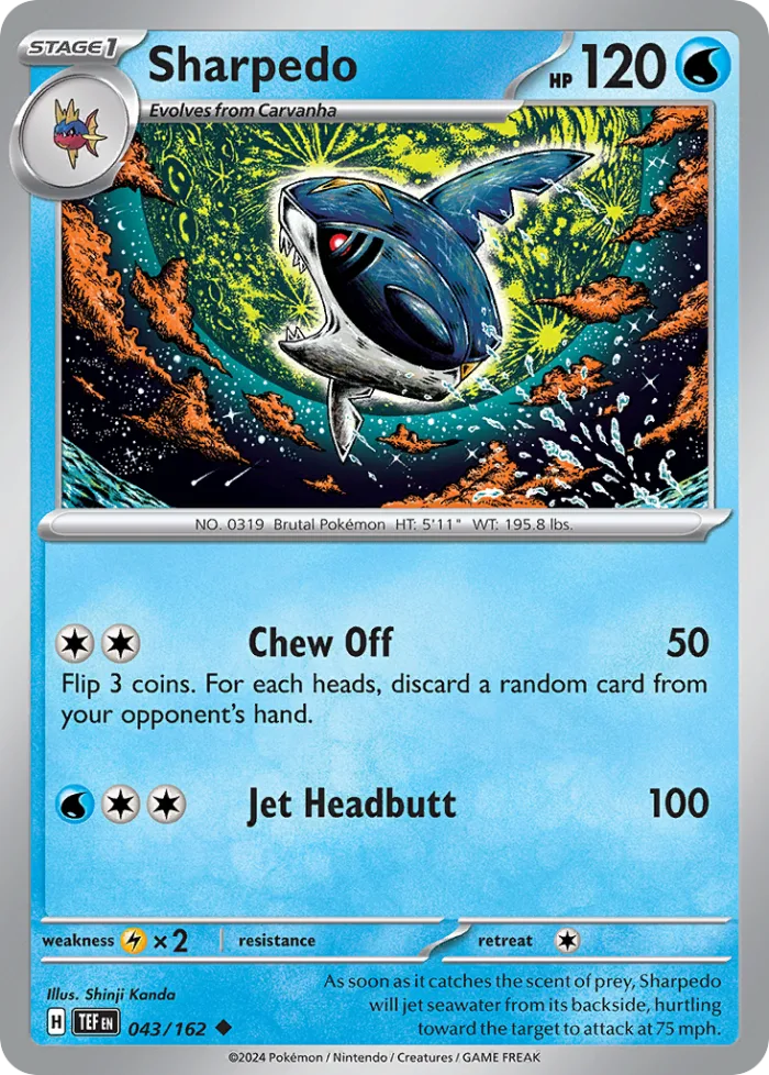 Sharpedo #43 Temporal Forces Pokemon card