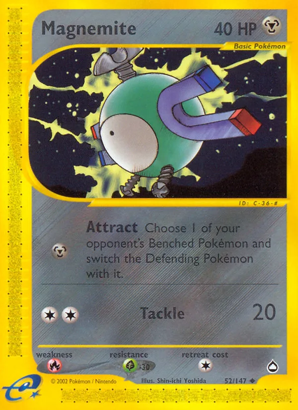 Magnemite #52 Aquapolis Pokemon card