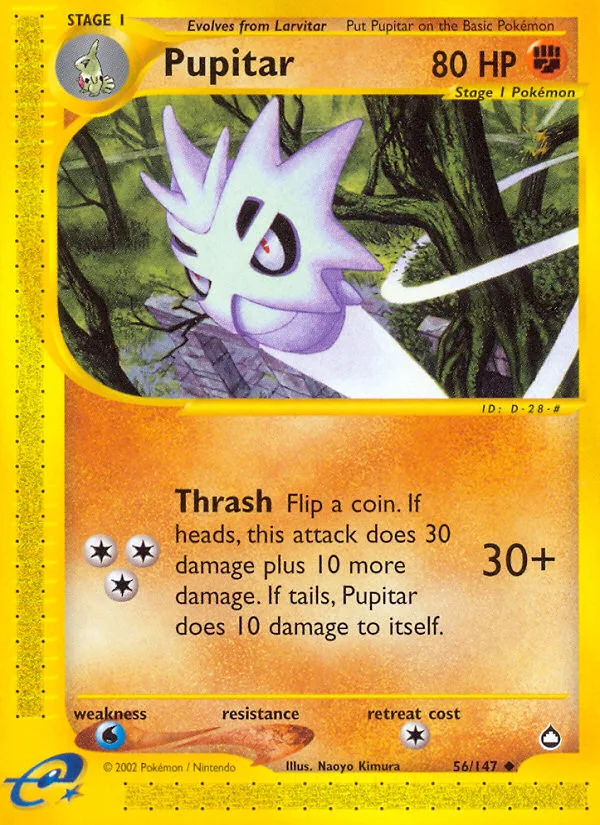 Pupitar #56 Aquapolis Pokemon card