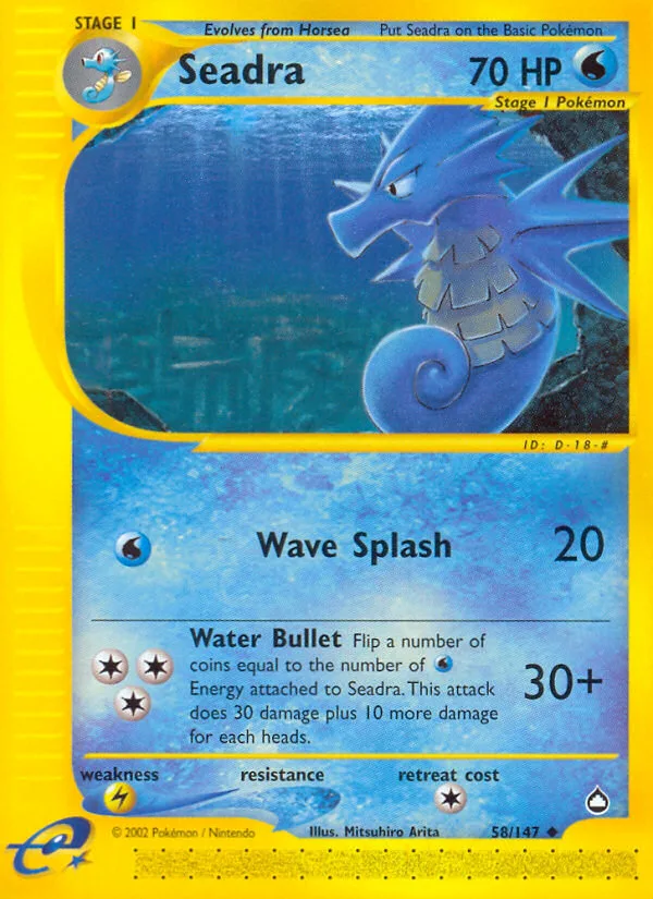 Seadra #58 Aquapolis Pokemon card